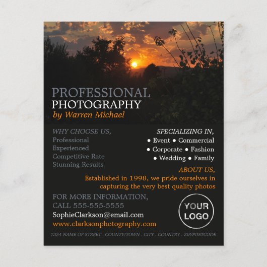 Autumn Sunset, Fotografie, Fotografe hire Flyer (Voorkant)