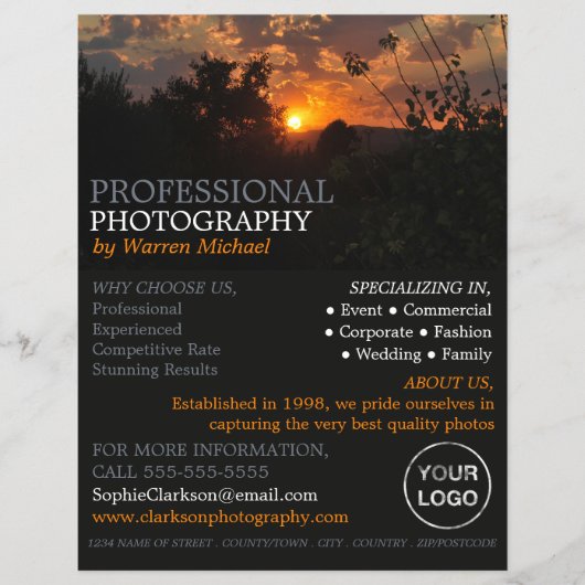 Autumn Sunset, Fotografie, Fotografe hire Flyer (Voorkant)