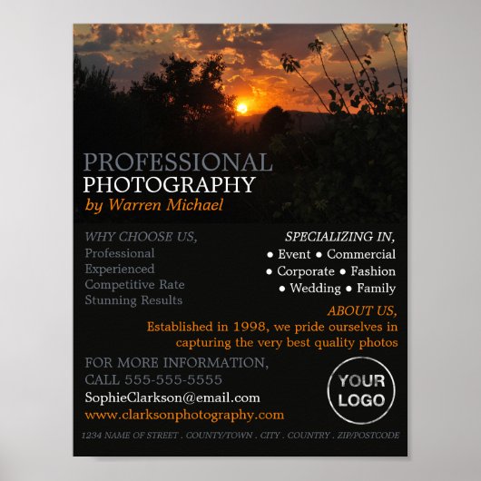 Autumn Sunset, Fotografie, Fotografe hire Poster (Voorkant)
