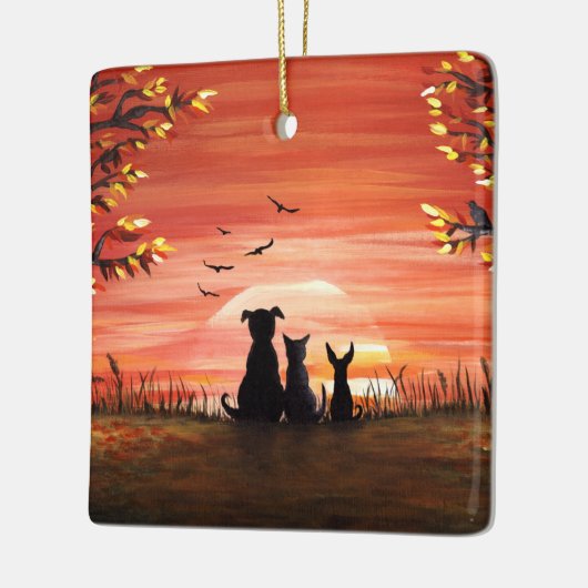 Autumn Sunset Keramisch Ornament (Links)