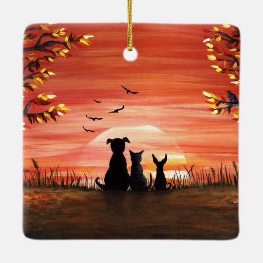 Autumn Sunset Keramisch Ornament (Achterkant)