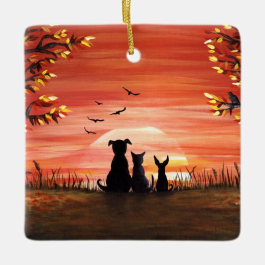 Autumn Sunset Keramisch Ornament (Voorkant)