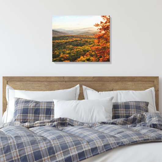 Autumn Sunset | North Carolina Canvas Afdruk (Insitu (Slaapkamer))