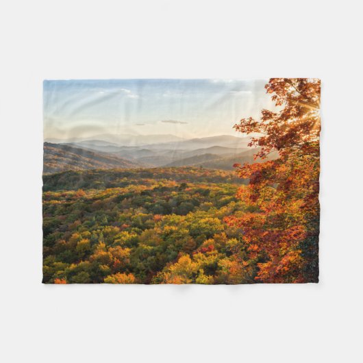 Autumn Sunset | North Carolina Fleece Deken (Voorkant (Horizontaal))