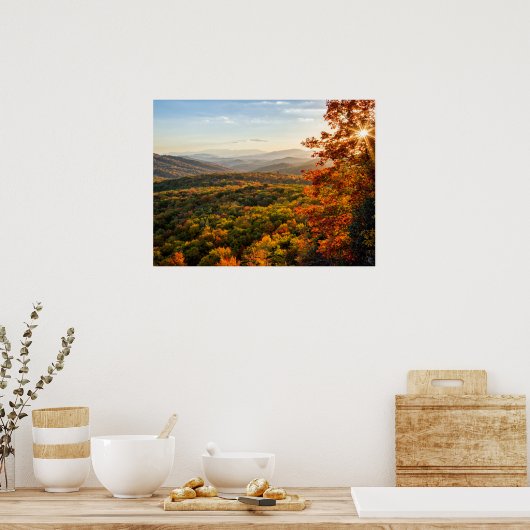 Autumn Sunset | North Carolina Poster (Keuken)