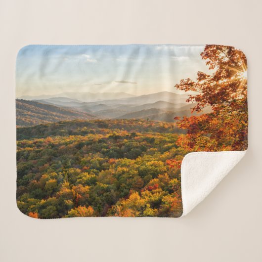Autumn Sunset | North Carolina Sherpa Deken (Voorkant (horizontaal))