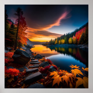 Autumn Sunset Poster
