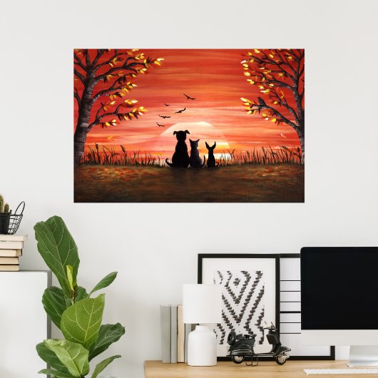 Autumn Sunset Poster (Thuiskantoor)