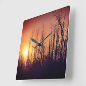 Autumn Sunset Vierkante Klok (Hoek)