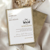 Autumn Swan Lake bruiloft uitnodiging