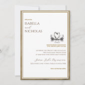 Autumn Swan Lake bruiloft uitnodiging (Voorkant)