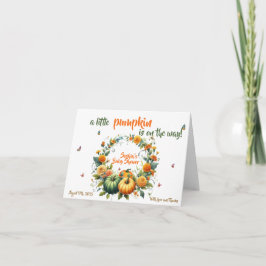 Autumn Sweet Floral Little Pumpkin Baby shower Bedankkaart