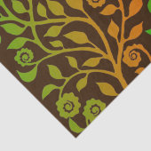 Autumn Swirls Brown Green Oranje Floral Pattern Tissuepapier (Detail)