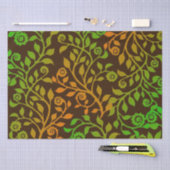 Autumn Swirls Brown Green Oranje Floral Pattern Tissuepapier (Craft)