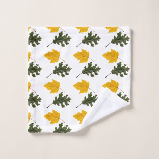 Autumn Symmetry Leaf Pattern Bad Handdoek (Wasdoekje)