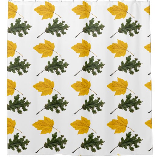 Autumn Symmetry Leaf Pattern Douchegordijn (Voorkant)