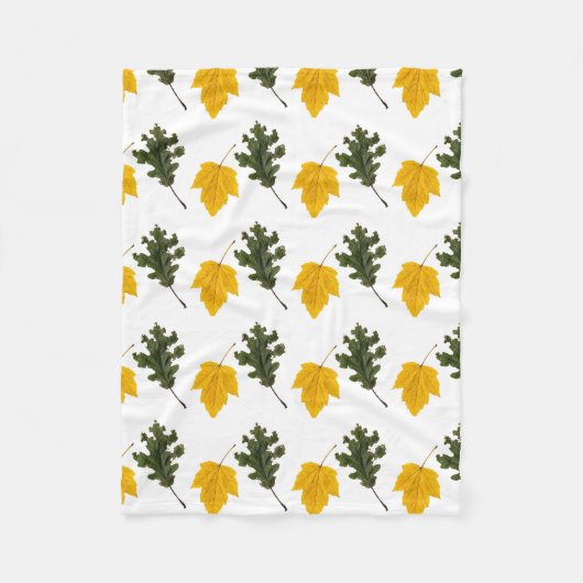 Autumn Symmetry Leaf Pattern Fleece Deken (Voorkant)