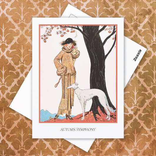 Autumn Symphony George Barbier Fashion Postcard Briefkaart