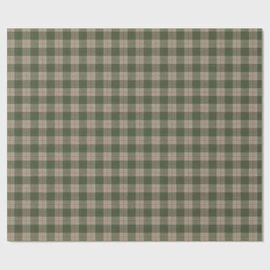 Autumn Tartan Green Tan Red Pset Check Gift Cadeaupapier (Vlak)