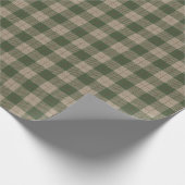Autumn Tartan Green Tan Red Pset Check Gift Cadeaupapier (Hoek)