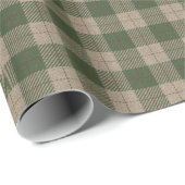 Autumn Tartan Green Tan Red Pset Check Gift Cadeaupapier (Rol Hoek)