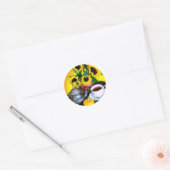 Autumn Tea Service met zonnebloemen Ronde Sticker (Envelop)