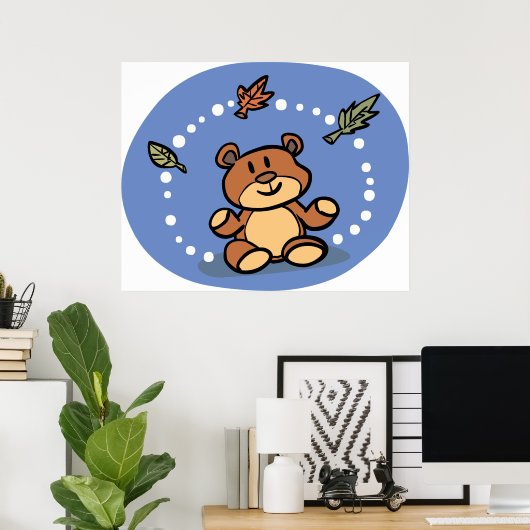 Autumn Teddy Bear Poster (Thuiskantoor)