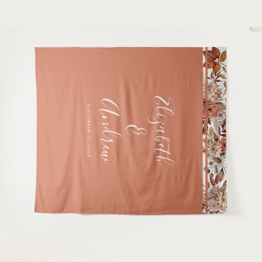 Autumn Terracotta Boho Wedding Foto Wandkleed (Voorkant (horizontaal))