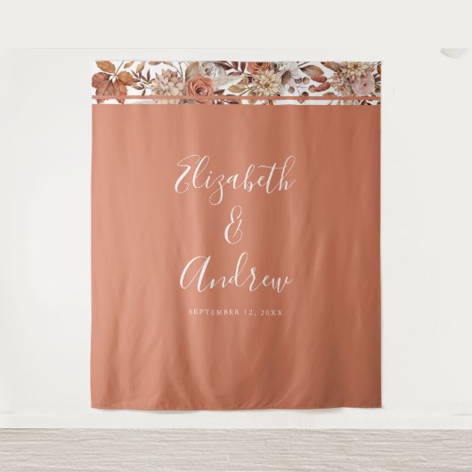 Autumn Terracotta Boho Wedding Foto Wandkleed (Voorkant)