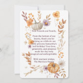 Autumn Thank You Card, Fall Pumpkin Thank You Note Bedankkaart (Achterkant)