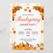 Autumn Thanksgiving Dinner Party Art Kaart (Voorkant / Achterkant)