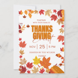 Autumn Thanksgiving Event Invitation Kaart