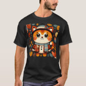 Autumn Thanksgiving Funny cat Fall T-shirt (Voorkant)