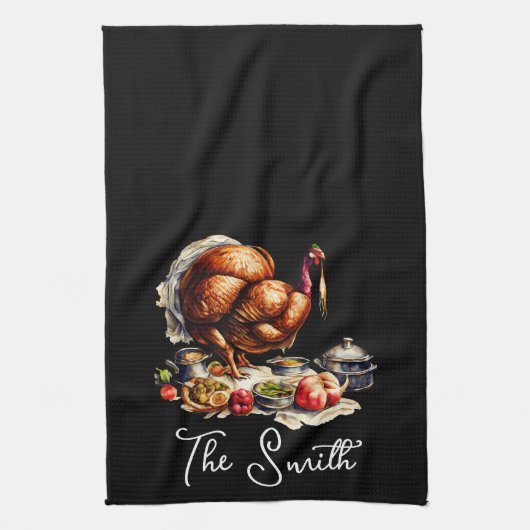 Autumn Thanksgiving kookploeg | Herfst Holiiday Theedoek (Verticaal)