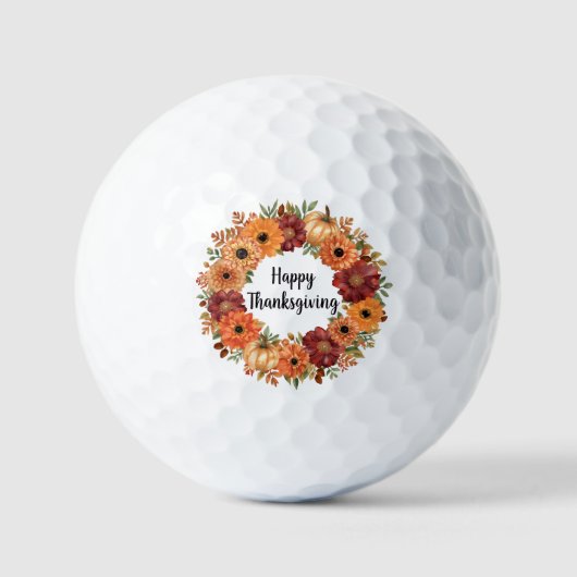 Autumn Thanksgiving Pumpkin and flowers   Golfballen (Voorkant)