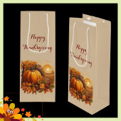 Autumn Thanksgiving Pumpkin Theme  Wijn Cadeautas