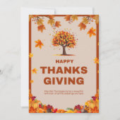 Autumn Thanksgiving Tree Poster Art Kaart (Voorkant)