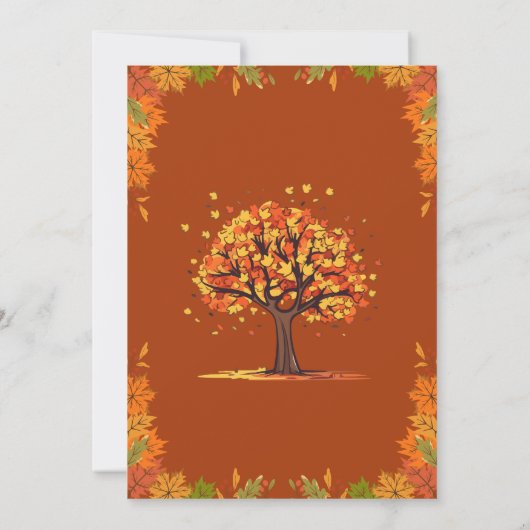 Autumn Thanksgiving Tree Poster Art Kaart (Achterkant)