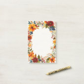 Autumn Theme Flowers & Berries Menu Invitation Post-it® Notes (Op bureau)