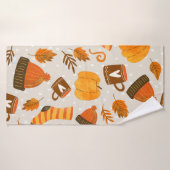 Autumn Theme Seamless Pattern Tile Badhanddoek (Badhanddoek)