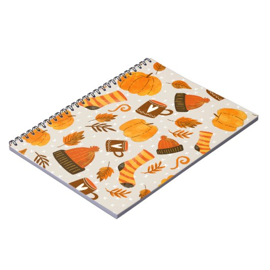Autumn Theme Seamless Pattern Tile Notitieboek (Linkerzijde)