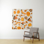 Autumn Theme Seamless Pattern Tile Wandkleed (In Situ (horizontaal))