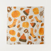 Autumn Theme Seamless Pattern Tile Wandkleed (Voorkant)