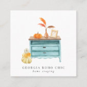 Autumn Theme | Stationair of intern ontwerp Vierkante Visitekaartje (Voorkant)