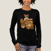 Autumn themed Thanksgiving with Cat  Tri-Blend Shirt (Voorkant)