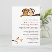 Autumn Thgerespecls Owls Wedding Kaart (Staand voorkant)