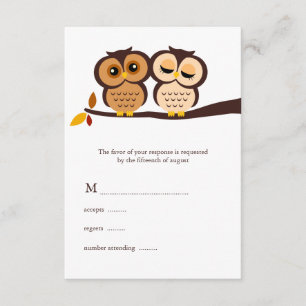 Autumn Thgerespecls Owls Wedding RSVP Kaartje