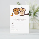 Autumn Thgerespecls Owls Wedding RSVP Kaartje (Staand voorkant)