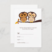 Autumn Thgerespecls Owls Wedding RSVP Kaartje (Voorkant / Achterkant)