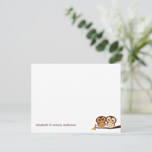 Autumn Thgerespecteerde Owls Wedding Hartelijk dan (Staand voorkant)